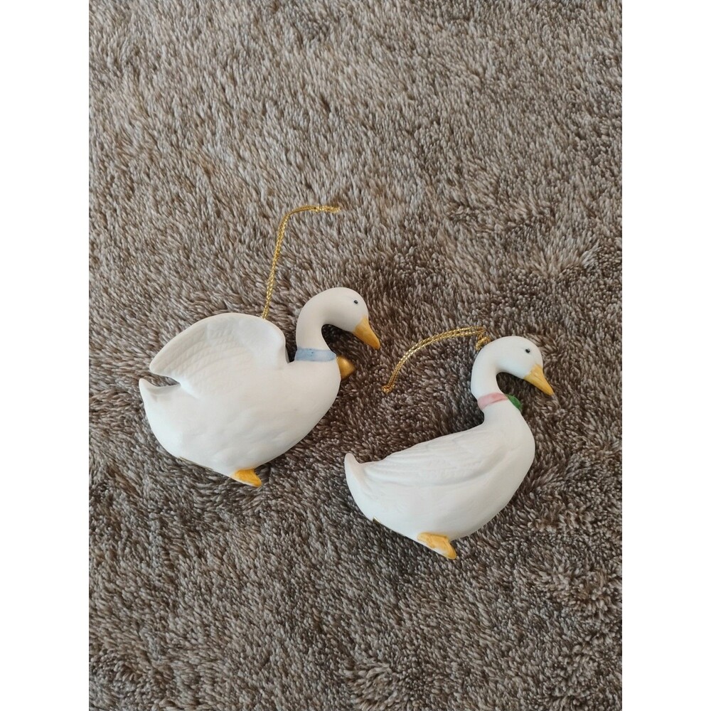 Homco Duck Goose 90s Country Ornament Home Decor Set Of Two